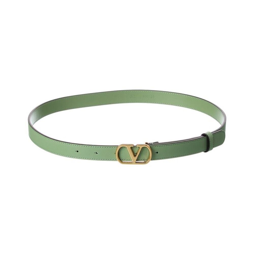 Valentino Vlogo Signature Leather Belt, Green